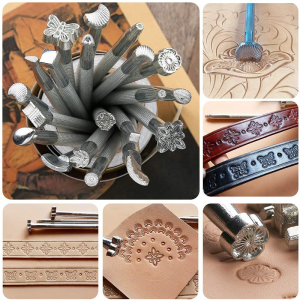 professional 20 piece leather stamping & carving tool kit complete diy leathercraft set for bags, belts & wallets